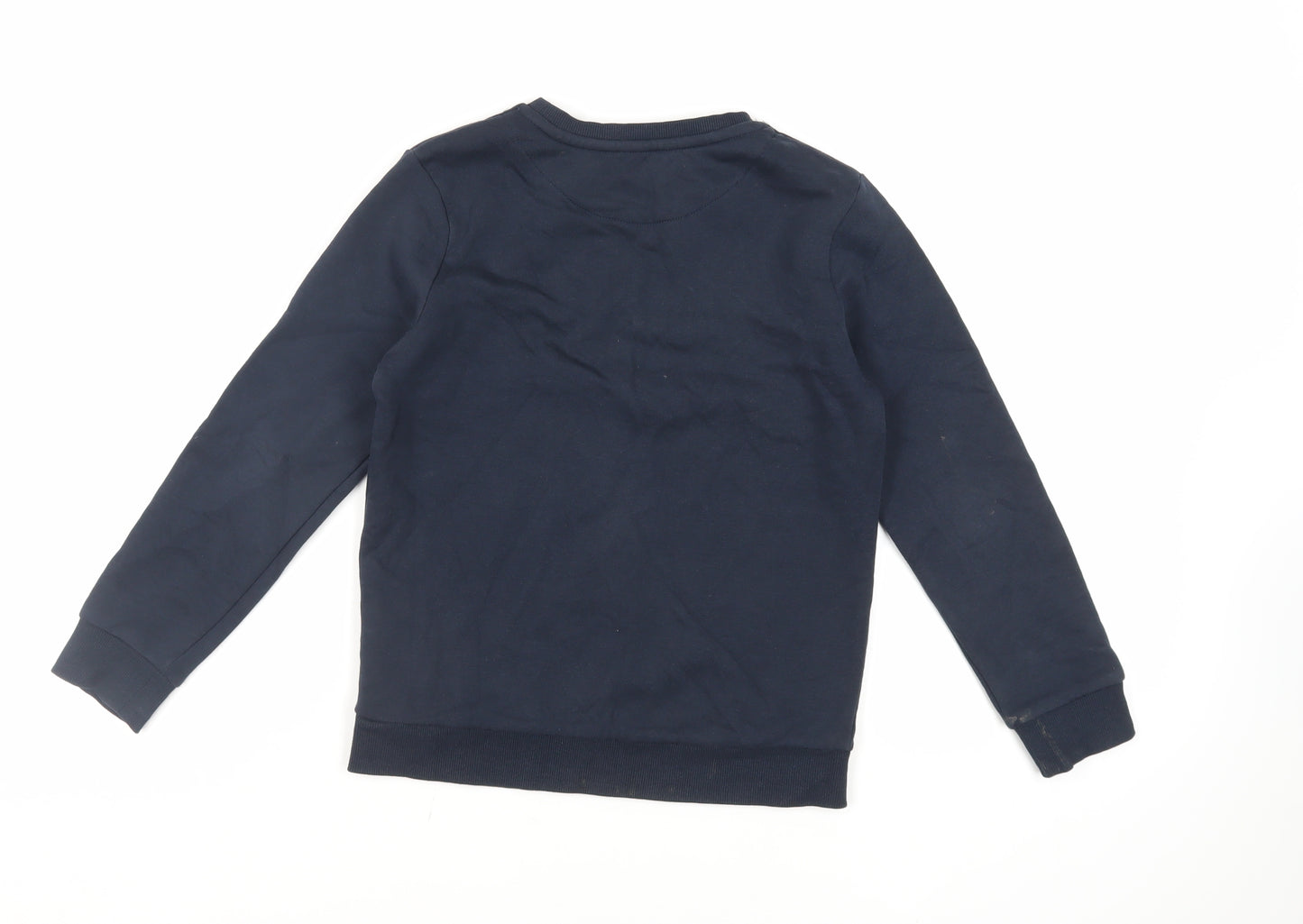 GOODMOVE Boys Blue Cotton Pullover Sweatshirt Size 9-10 Years Pullover