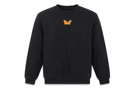 Front view of ASOS women’s black cotton pullover sweatshirt size 2xs pullover - butterfly