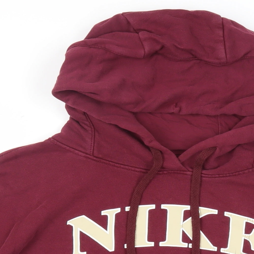 Nike Mens Purple Cotton Pullover Hoodie Size XS - Logo