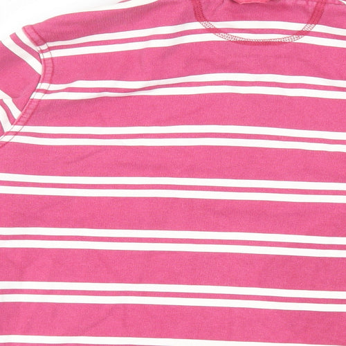 Seasalt Cornwall Womens Pink Striped Cotton Pullover Sweatshirt Size 8 Zip