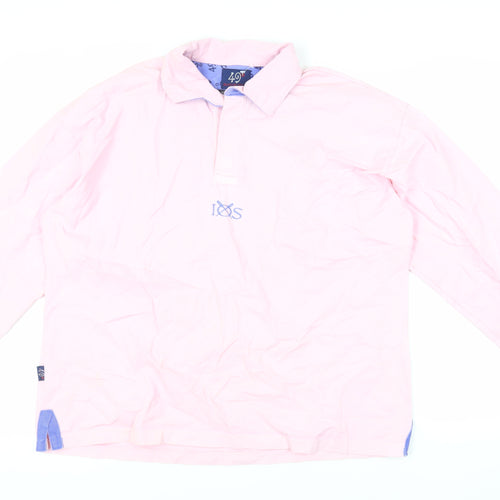 49 Isles of Sicilly Womens Pink Cotton Basic Polo Size XL Collared - Logo Vintage