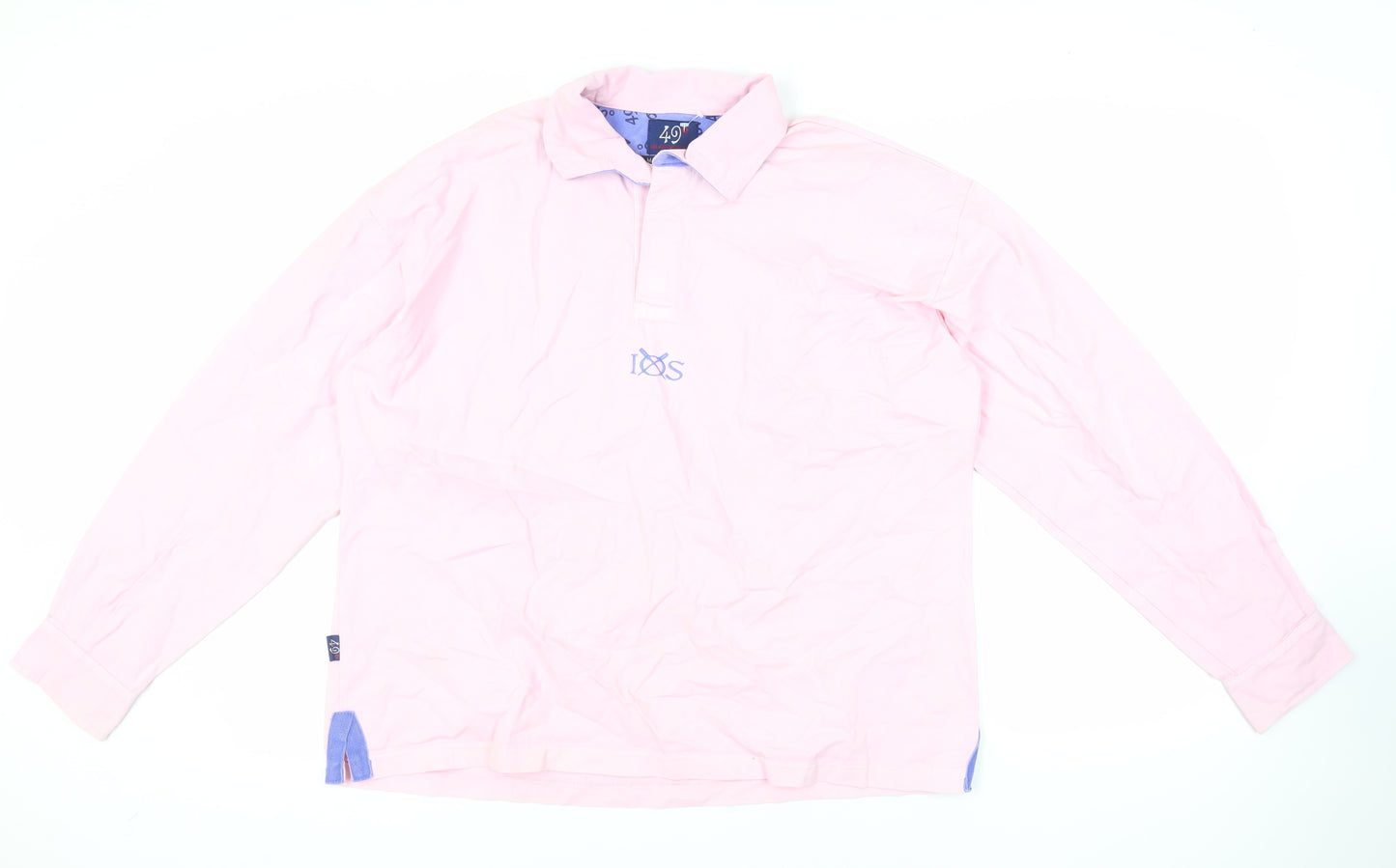 49 Isles of Sicilly Womens Pink Cotton Basic Polo Size XL Collared - Logo Vintage