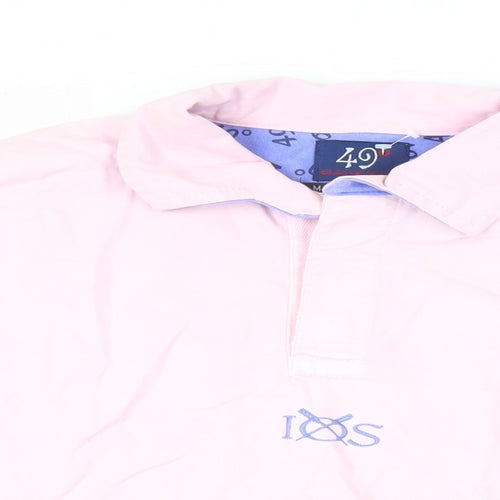 49 Isles of Sicilly Womens Pink Cotton Basic Polo Size XL Collared - Logo Vintage
