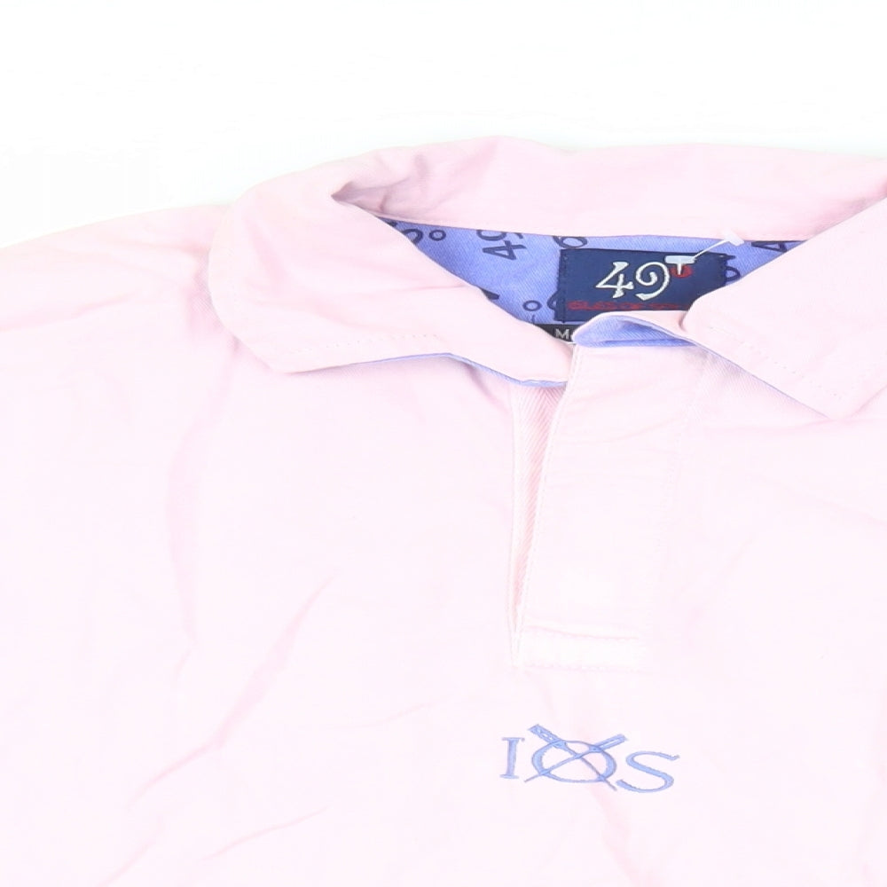 49 Isles of Sicilly Womens Pink Cotton Basic Polo Size XL Collared - Logo Vintage