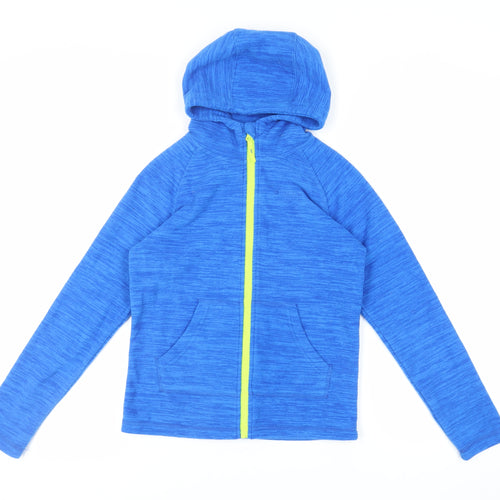 Mountain Warehouse Girls Blue Jacket Size 11-12 Years Zip - Hooded Lightweight Logo