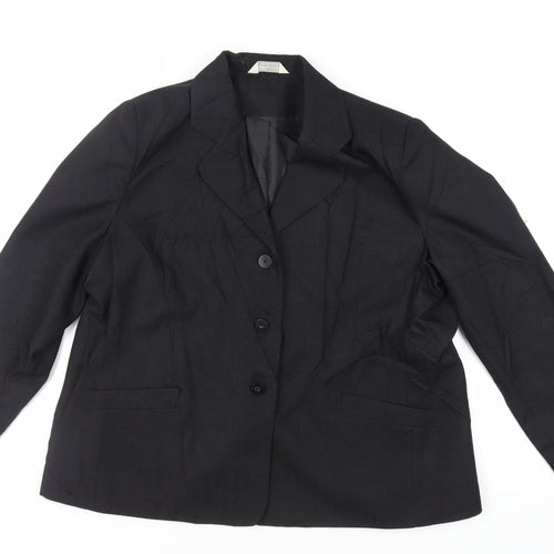 Special Collection Womens Black Jacket Blazer Size 24 Button