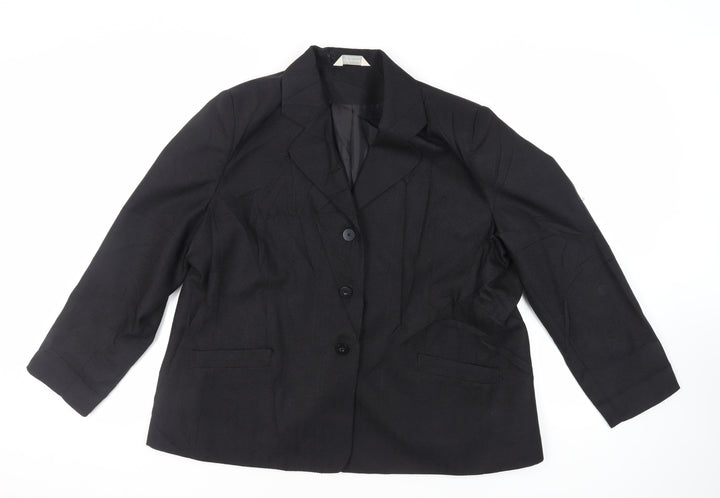 Special Collection Womens Black Jacket Blazer Size 24 Button