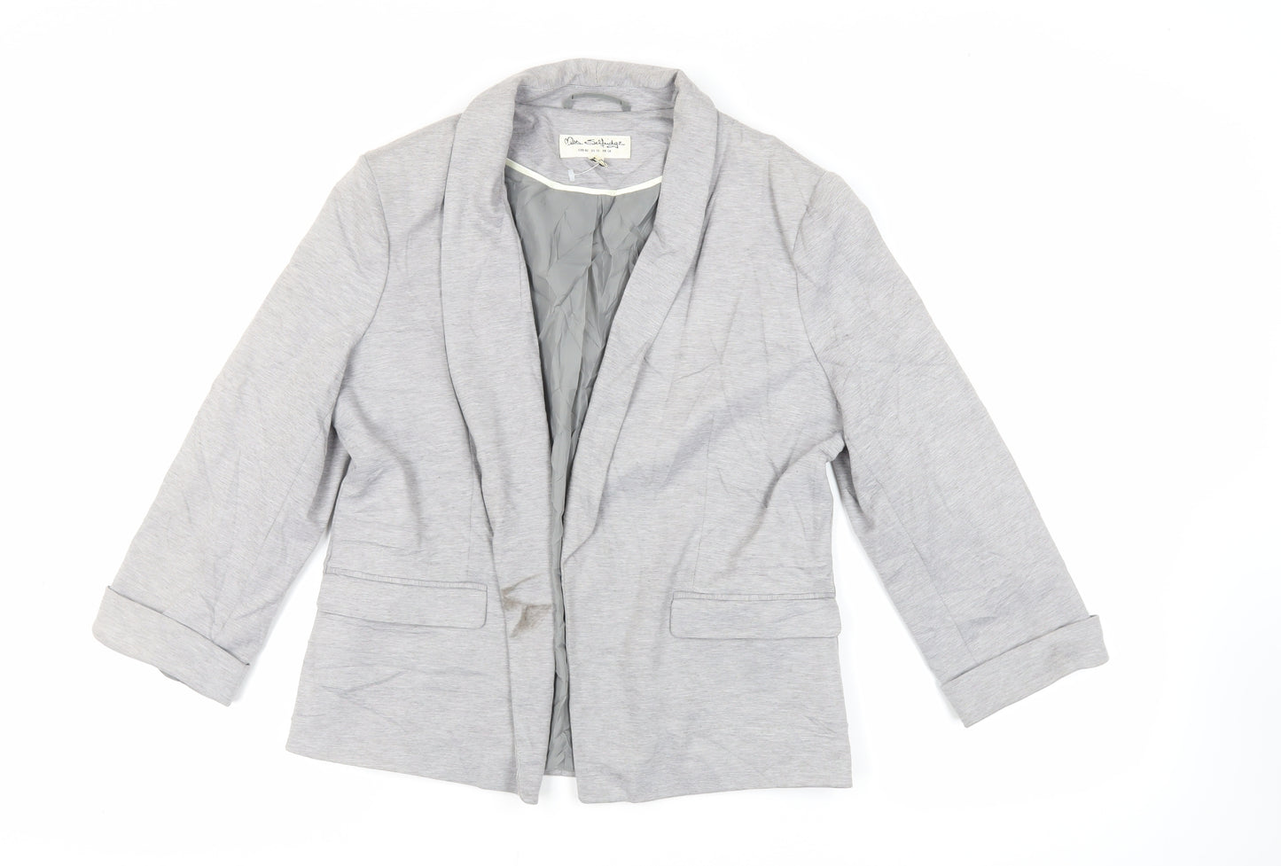Miss Selfridge Womens Grey Jacket Blazer Size 14 - Open