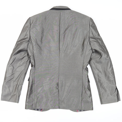 NEXT Mens Grey Polyester Jacket Suit Jacket Size 36 Regular