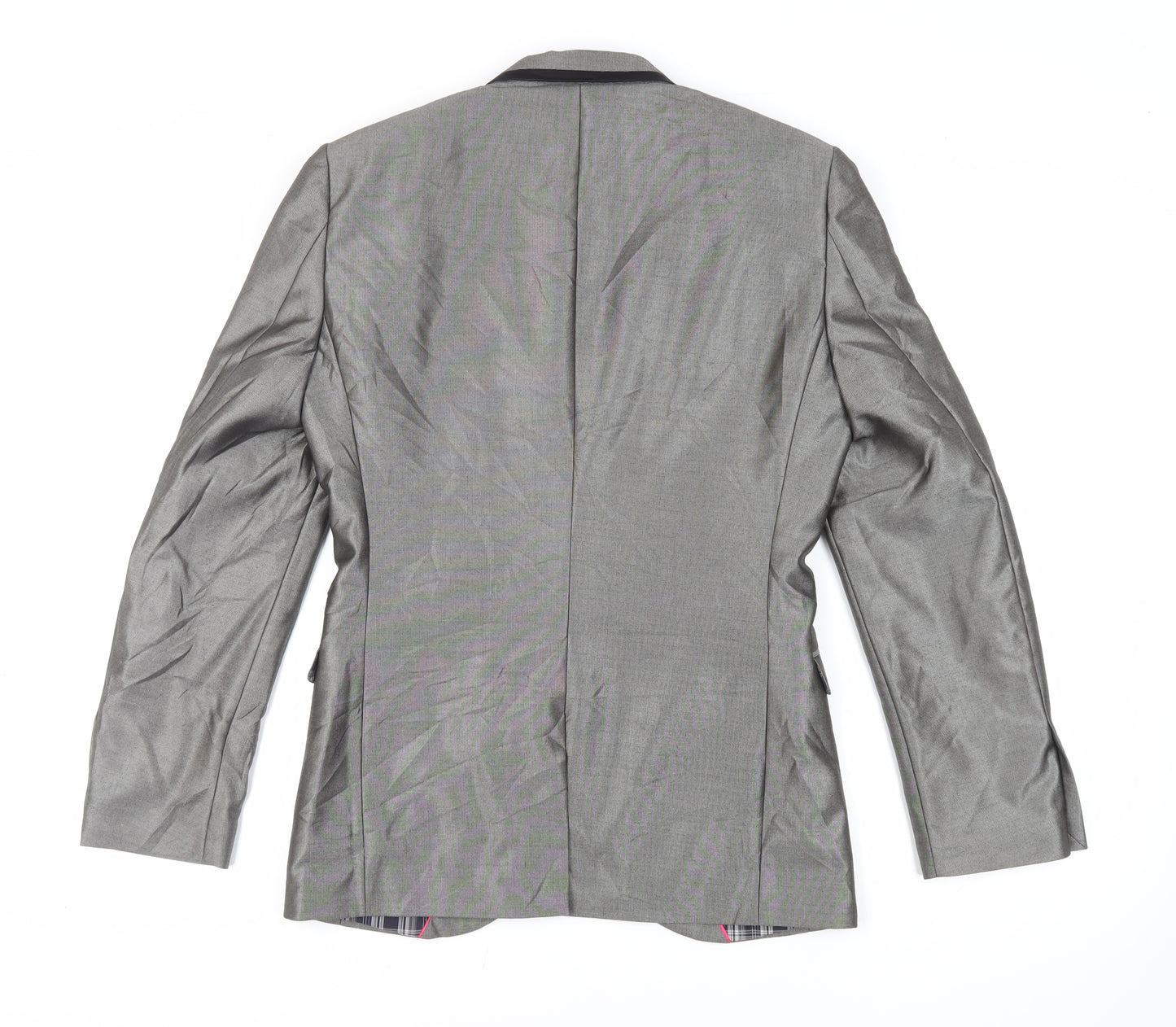 NEXT Mens Grey Polyester Jacket Suit Jacket Size 36 Regular
