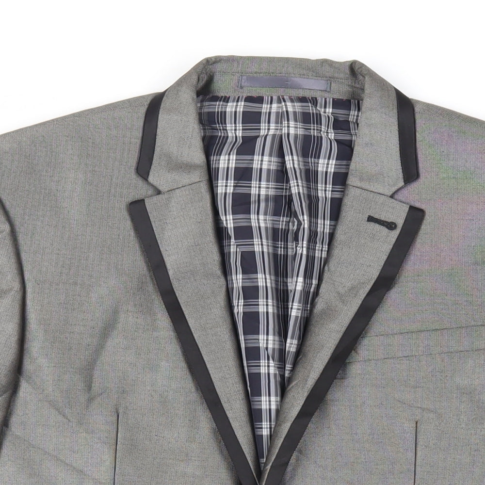 NEXT Mens Grey Polyester Jacket Suit Jacket Size 36 Regular