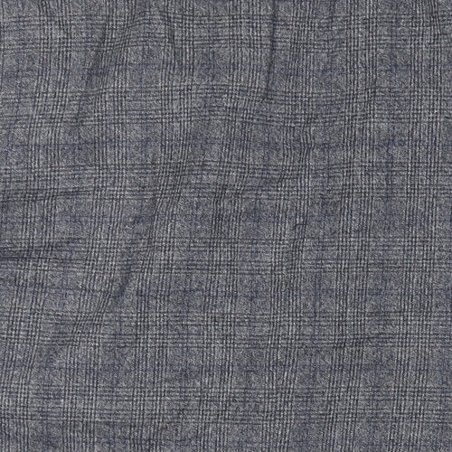 Marks and Spencer Mens Blue Plaid Polyester Jacket Suit Jacket Size 48 Regular
