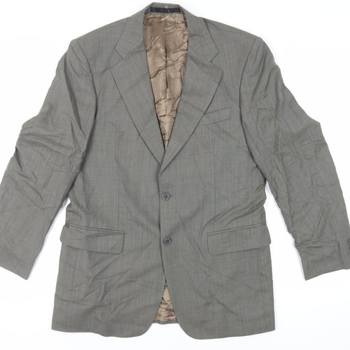 Marks and Spencer Mens Green Wool Jacket Suit Jacket Size 40 Regular