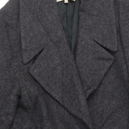 Hobbs Womens Grey Overcoat Coat Size 10 Button