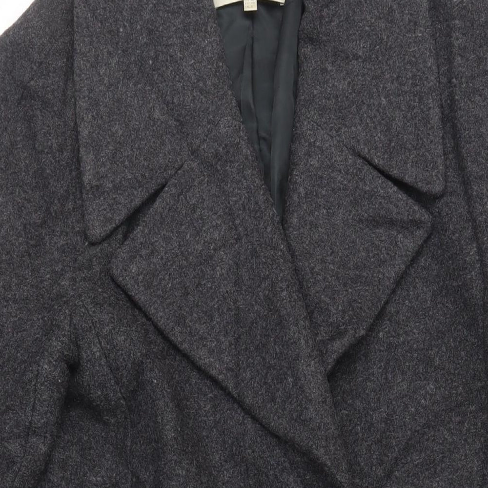 Hobbs Womens Grey Overcoat Coat Size 10 Button