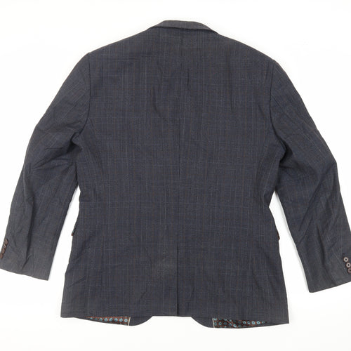 NEXT Mens Blue Plaid Wool Jacket Suit Jacket Size 42 Regular