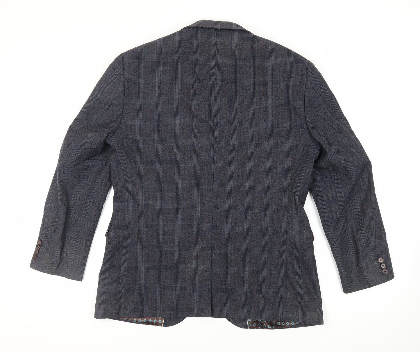NEXT Mens Blue Plaid Wool Jacket Suit Jacket Size 42 Regular