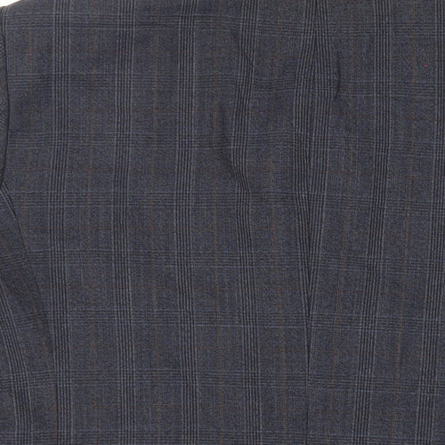 NEXT Mens Blue Plaid Wool Jacket Suit Jacket Size 42 Regular