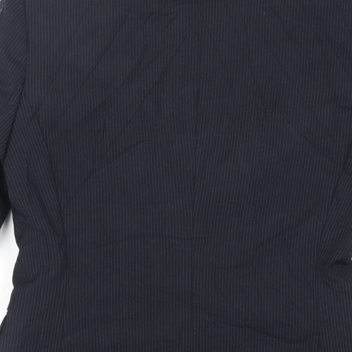 NEXT Womens Black Striped Jacket Blazer Size 8 Button