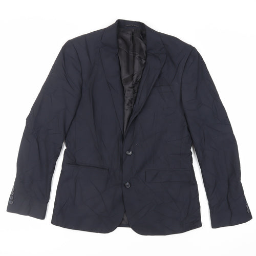 ASOS Mens Blue Polyester Jacket Suit Jacket Size 38 Regular