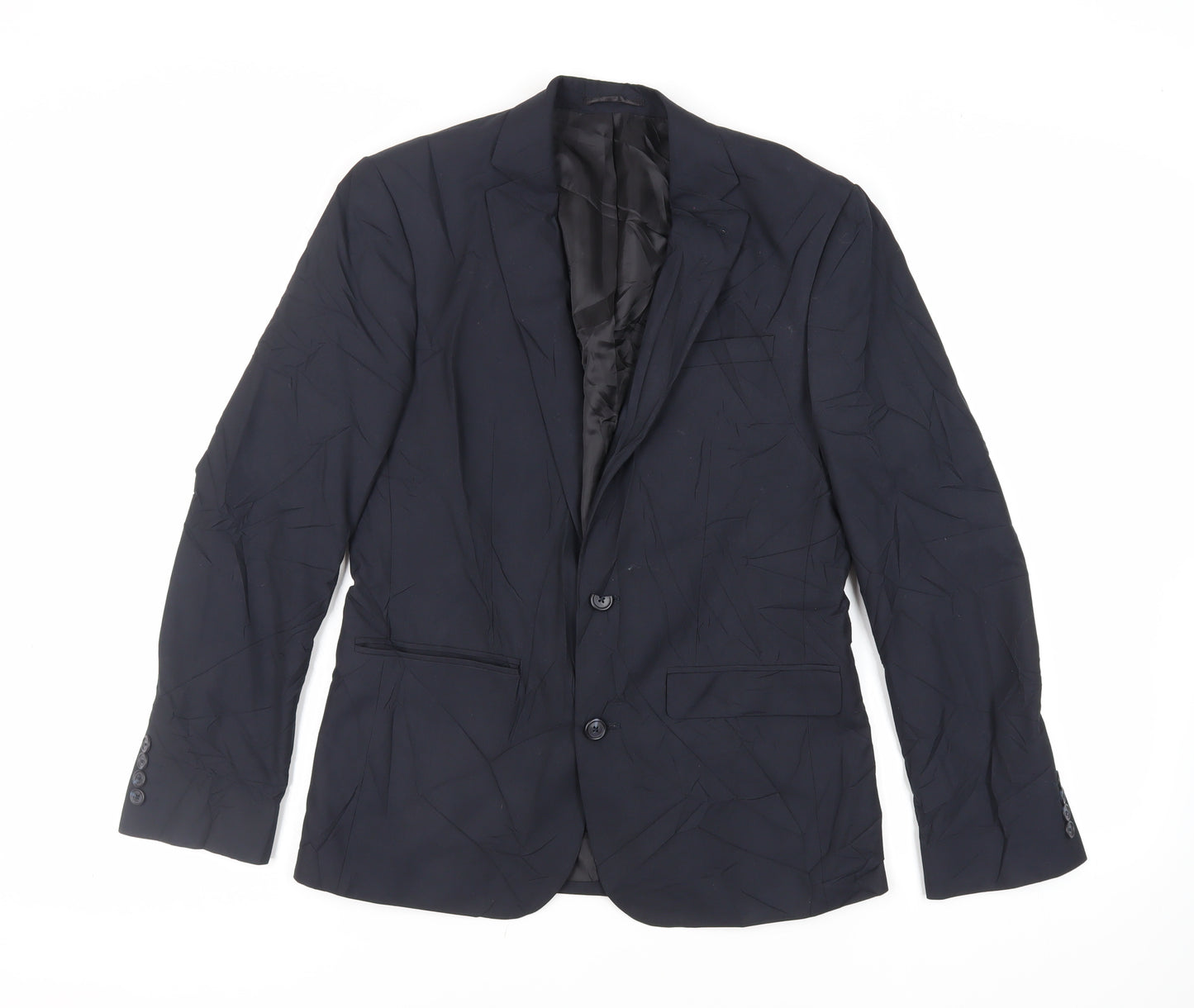 ASOS Mens Blue Polyester Jacket Suit Jacket Size 38 Regular