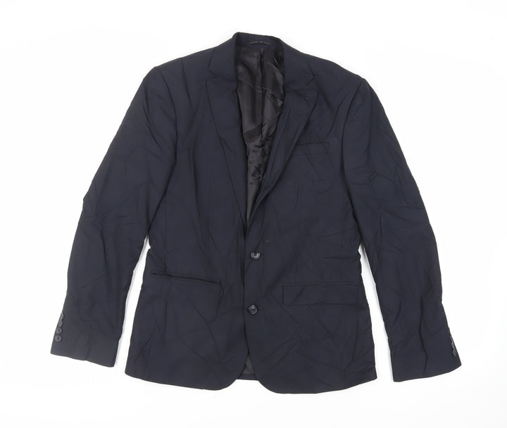 ASOS Mens Blue Polyester Jacket Suit Jacket Size 38 Regular