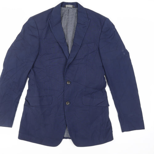 Marks and Spencer Mens Blue Polyester Jacket Suit Jacket Size 36 Regular