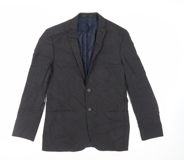 Limehaus Mens Grey Polyester Jacket Suit Jacket Size 38 Regular