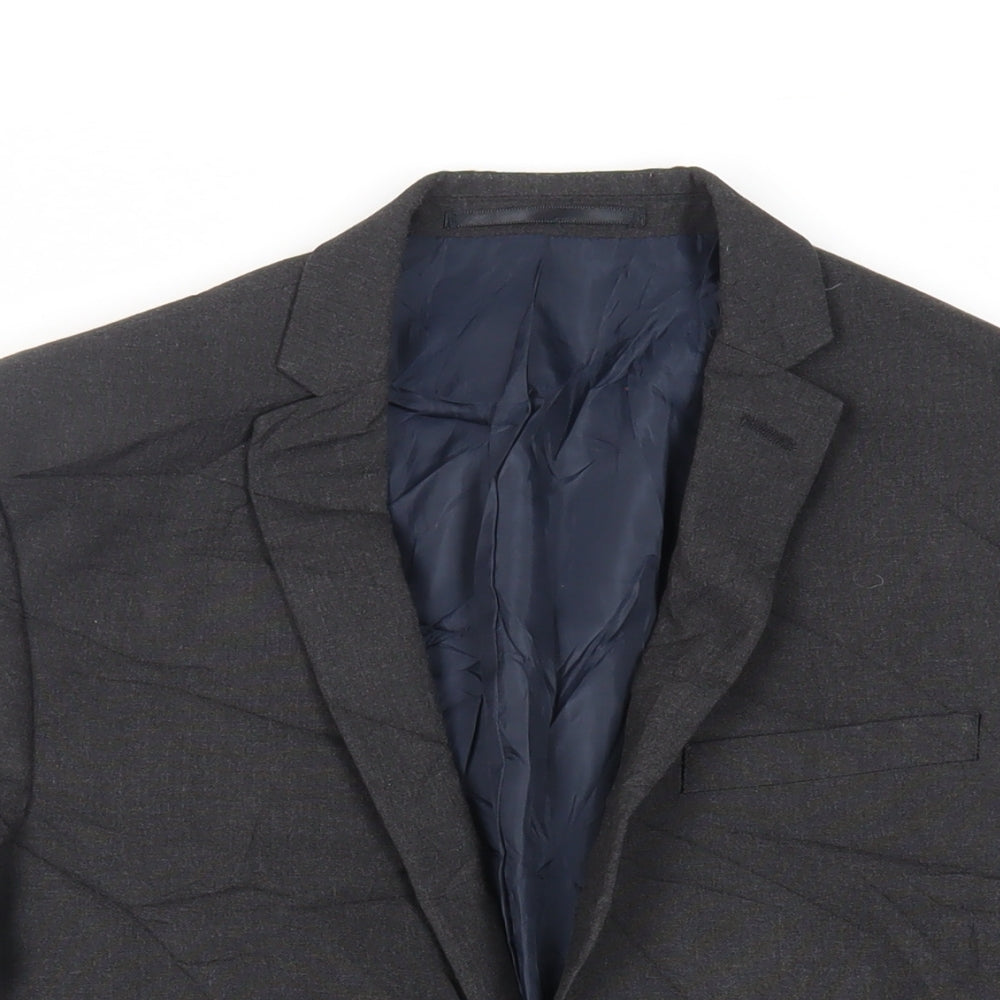 Limehaus Mens Grey Polyester Jacket Suit Jacket Size 38 Regular