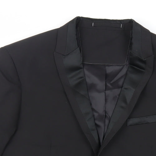 Marks and Spencer Mens Black Polyester Tuxedo Suit Jacket Size 40 Regular