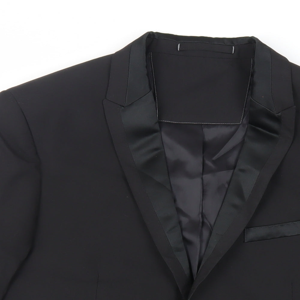Marks and Spencer Mens Black Polyester Tuxedo Suit Jacket Size 40 Regular