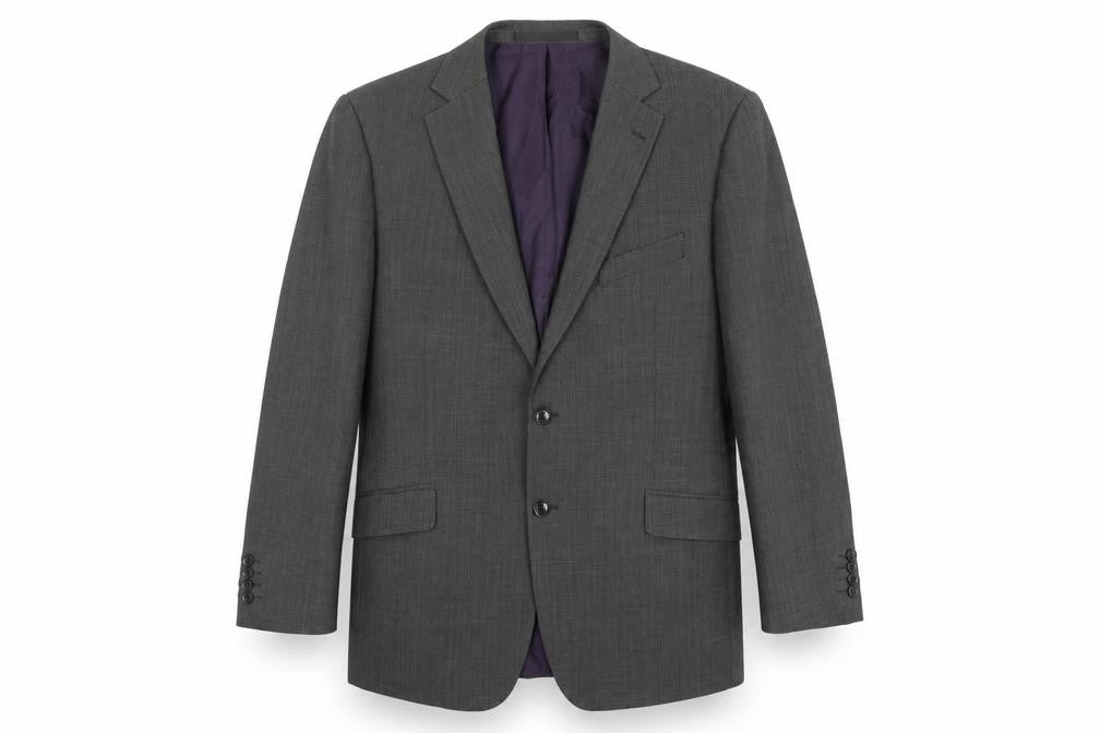 Front view of Marks & Spencer men’s grey wool jacket suit jacket, size 44, regular