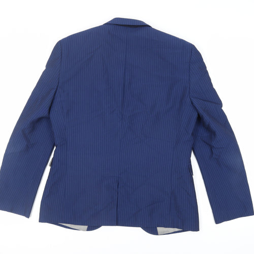 NEXT Mens Blue Striped Polyester Jacket Suit Jacket Size 40 Regular