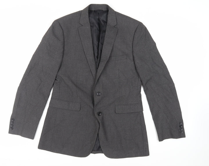 Burton Mens Grey Polyester Jacket Suit Jacket Size 40 Regular