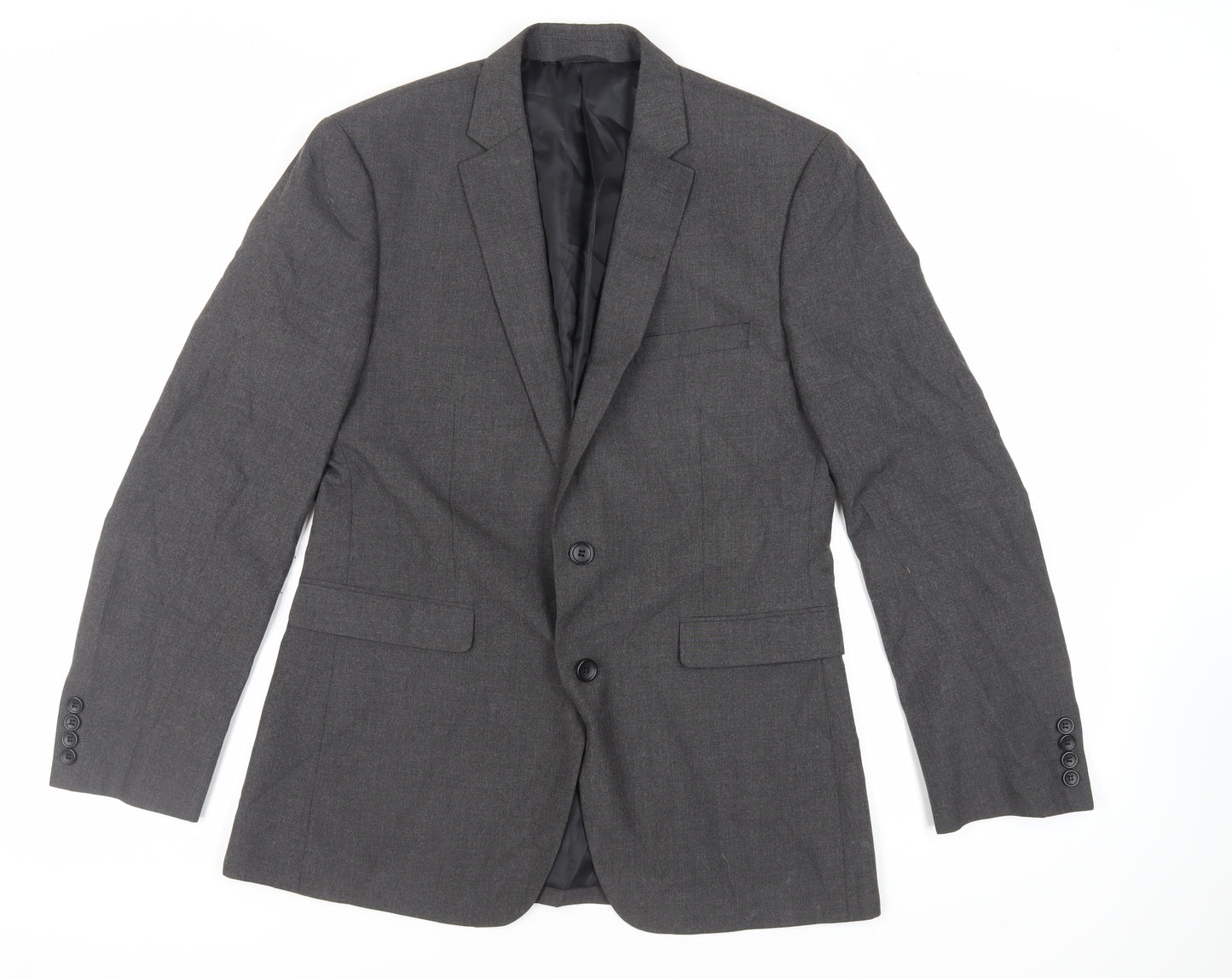 Burton Mens Grey Polyester Jacket Suit Jacket Size 40 Regular