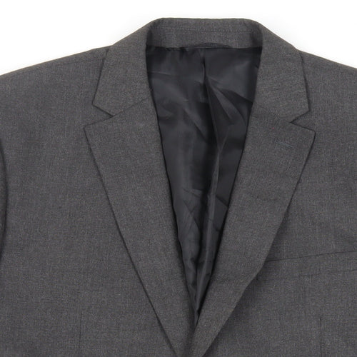 Burton Mens Grey Polyester Jacket Suit Jacket Size 40 Regular