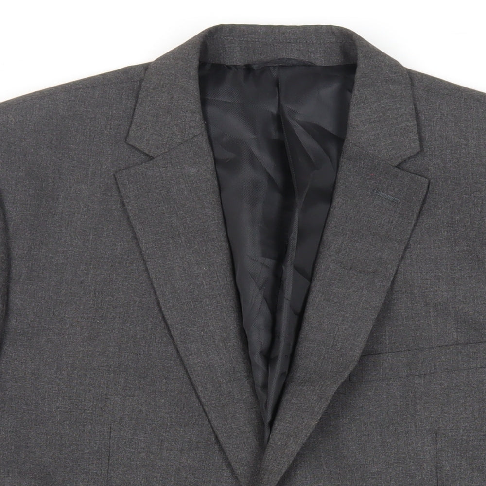 Burton Mens Grey Polyester Jacket Suit Jacket Size 40 Regular