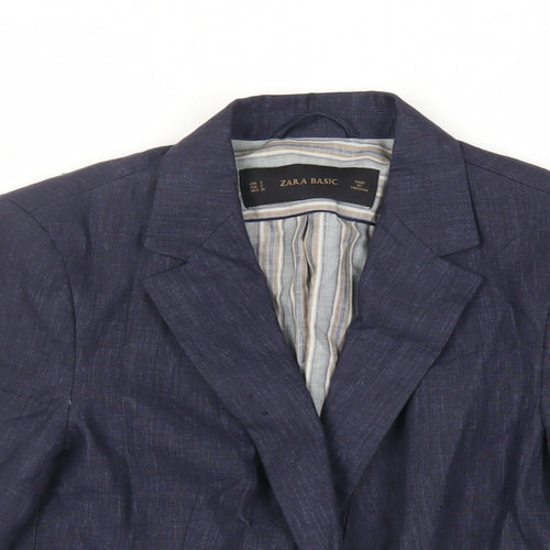 Zara Womens Blue Jacket Blazer Size S Button