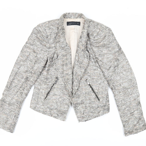 Zara Womens Grey Jacket Blazer Size S - Open