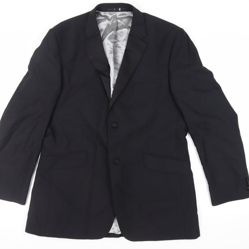 Burton Mens Black Polyester Tuxedo Suit Jacket Size 42 Regular