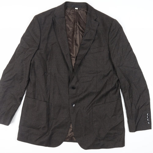 Marks and Spencer Mens Brown Geometric Wool Jacket Suit Jacket Size 44 Regular