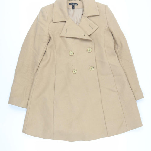 Isabella Oliver Womens Beige Pea Coat Coat Size S Button