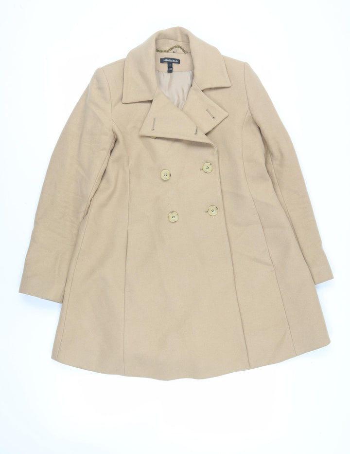 Isabella Oliver Womens Beige Pea Coat Coat Size S Button