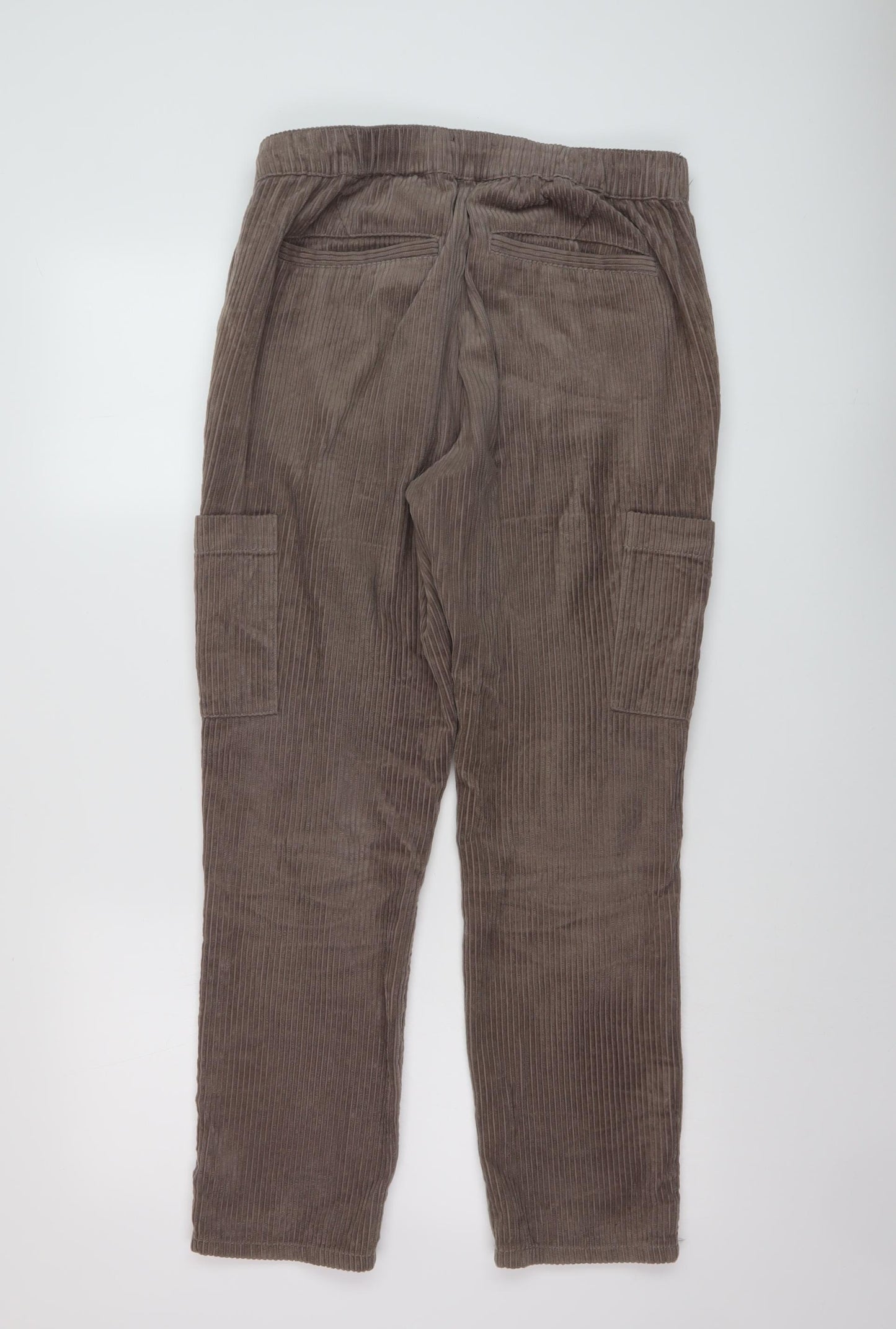 ASOS Womens Brown Cotton Trousers Size S L28 in Regular Drawstring