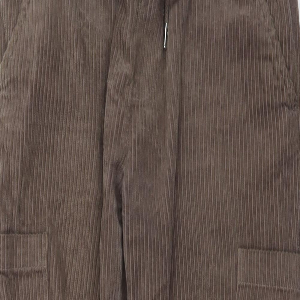 ASOS Womens Brown Cotton Trousers Size S L28 in Regular Drawstring