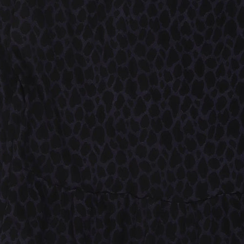 Dorothy Perkins Womens Beige Animal Print Polyester A-Line Size 14 Collared Button