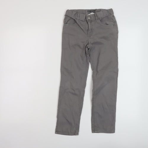H&M Boys Grey Cotton Straight Jeans Size 8-9 Years Regular Snap