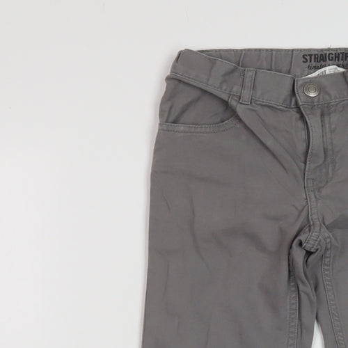 H&M Boys Grey Cotton Straight Jeans Size 8-9 Years Regular Snap