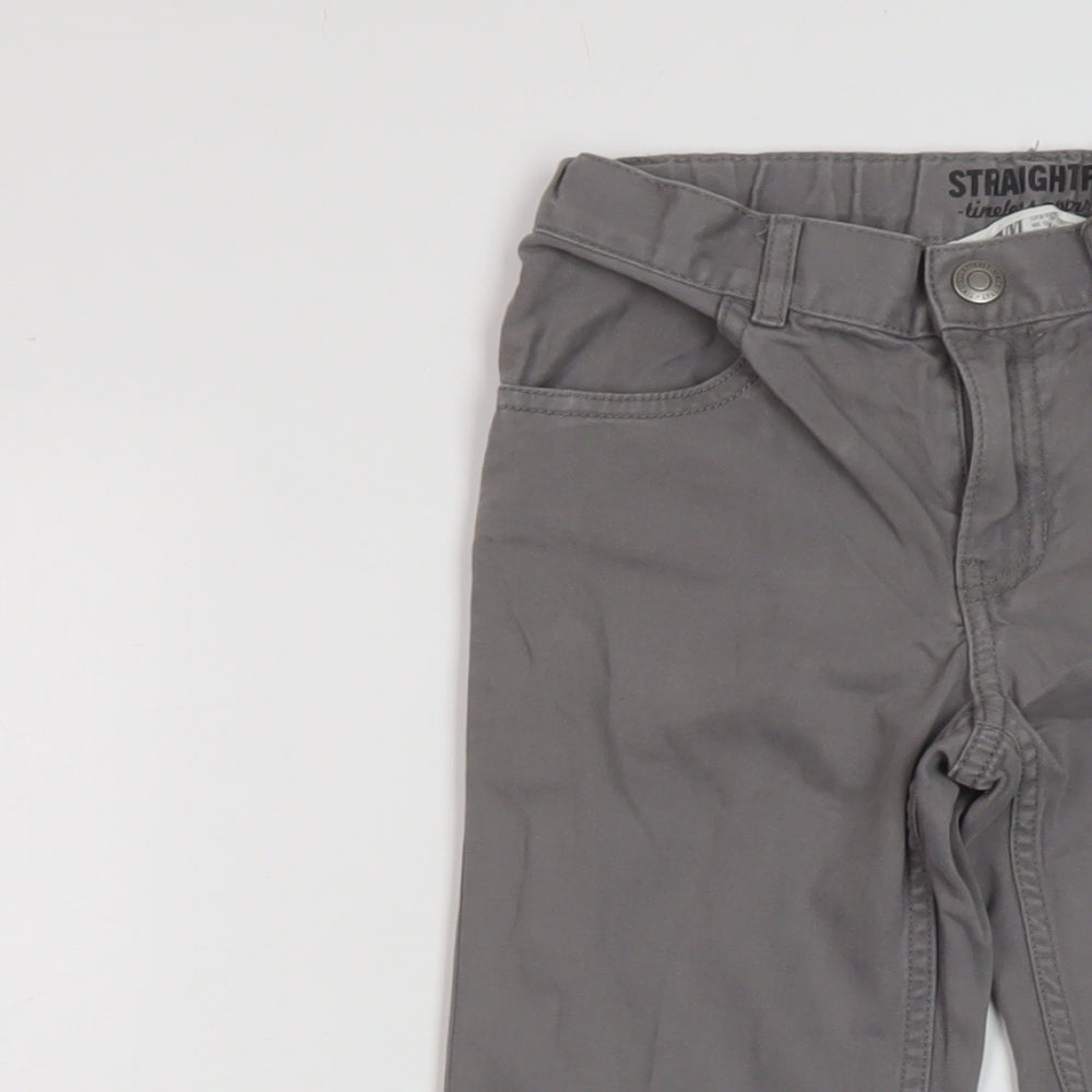 H&M Boys Grey Cotton Straight Jeans Size 8-9 Years Regular Snap