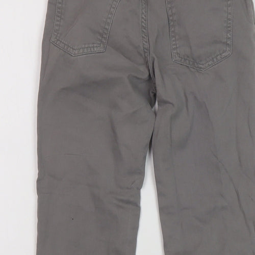 H&M Boys Grey Cotton Straight Jeans Size 8-9 Years Regular Snap